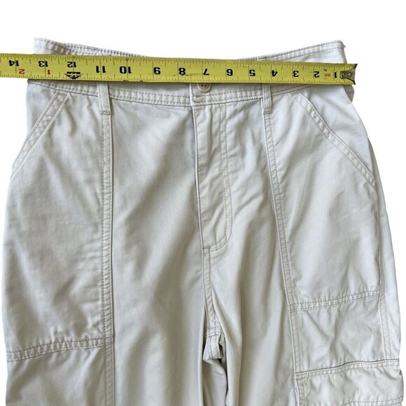 Vintage Abercrombie & Fitch Womens Y2K 27 US 4 Cream Utility Cargo Khaki Pants - Picture 9 of 14